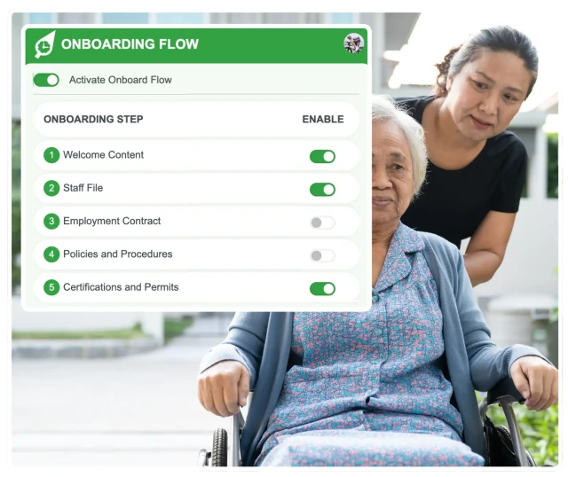 Employee onboarding for aged care