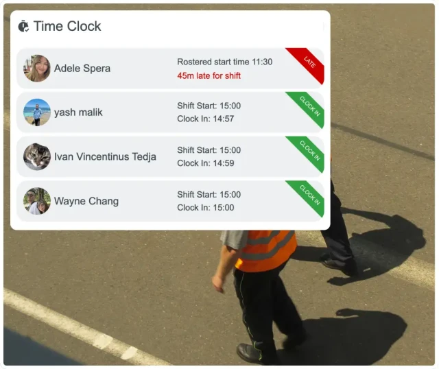 Time and attendance tracking for airports