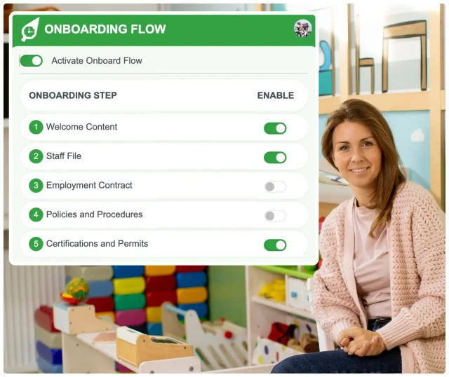 Employee onboarding for childcare