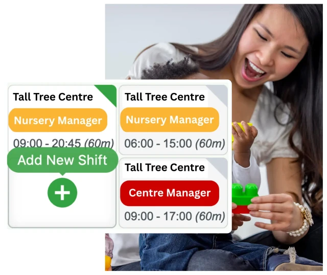 Childcare rostering interface