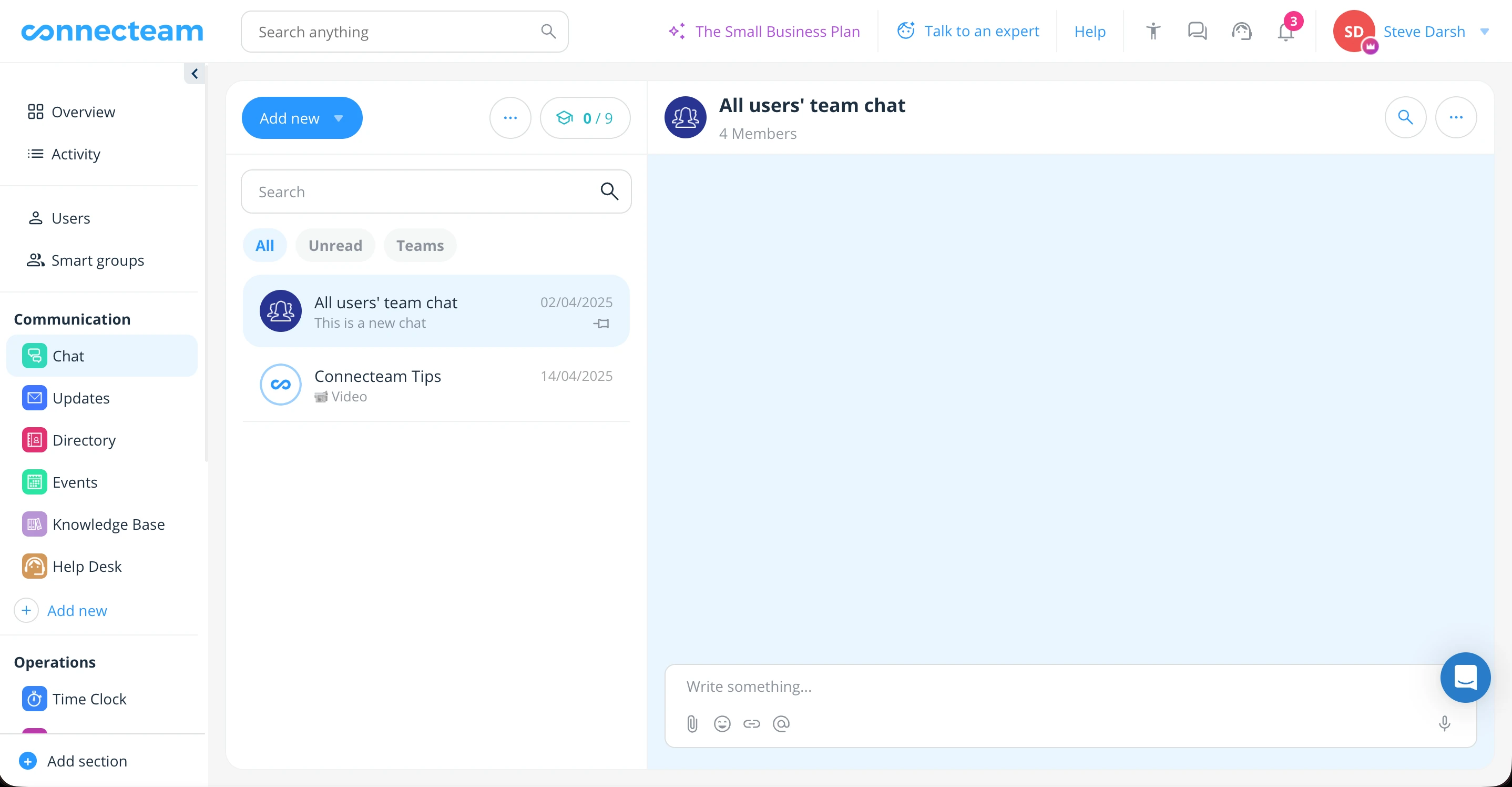 RosterElf chat channels organised by team, site, and location for UK businesses