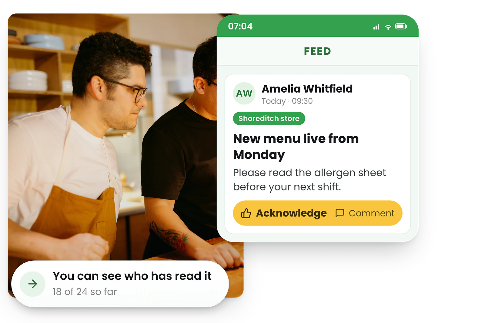 RosterElf staff notifications on mobile for UK shift teams