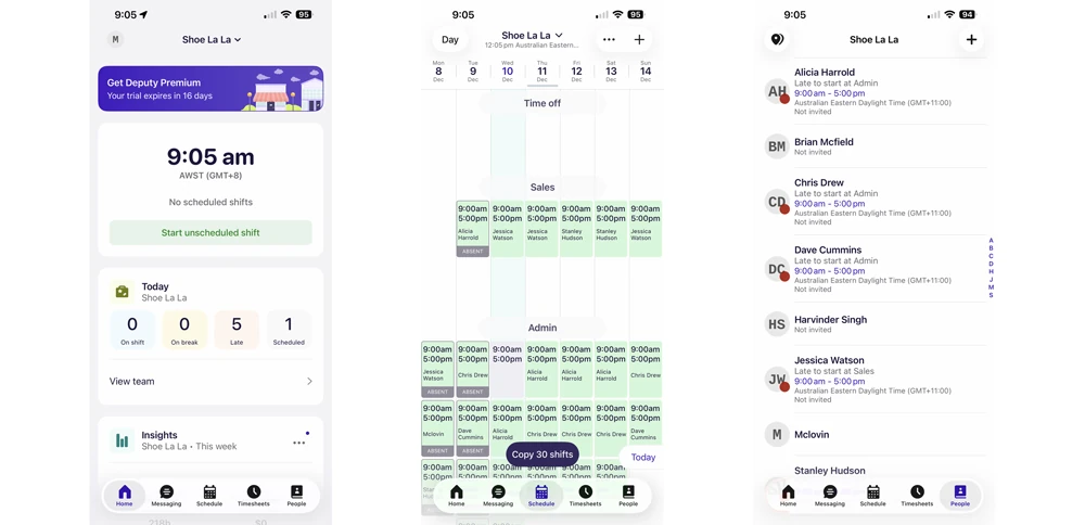 Deputy mobile app interface