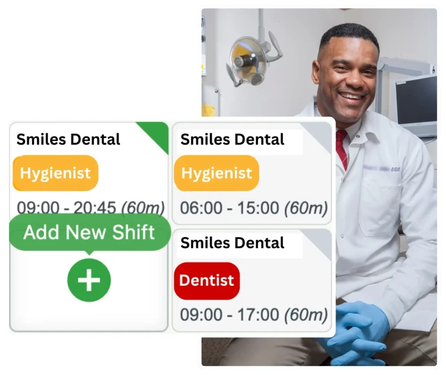Dental clinic rostering interface
