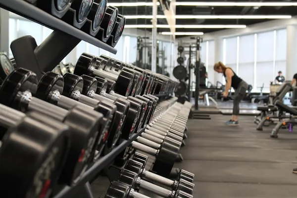 Modern gym interior with fitness equipment
