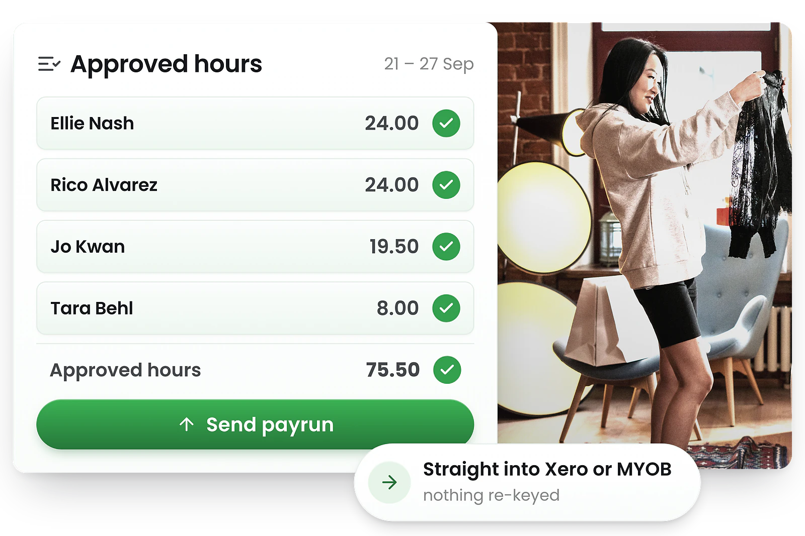 Approved franchise timesheets exporting to payroll