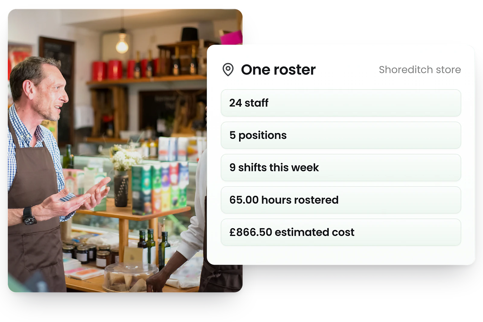 Happy coffee shop staff member