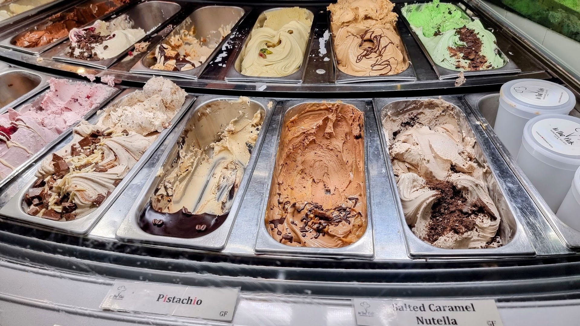 In The Pink Gelato Byron Bay storefront entrance with signature gelato serving