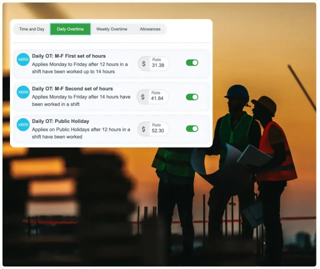 Payroll integration for manufacturing