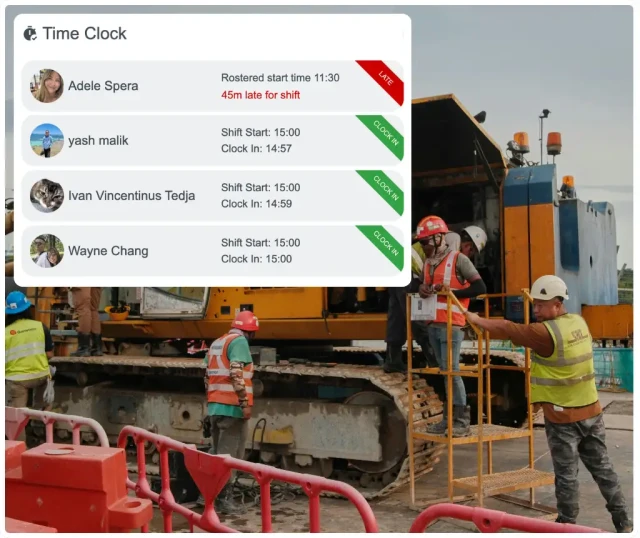 Time and attendance tracking for manufacturing