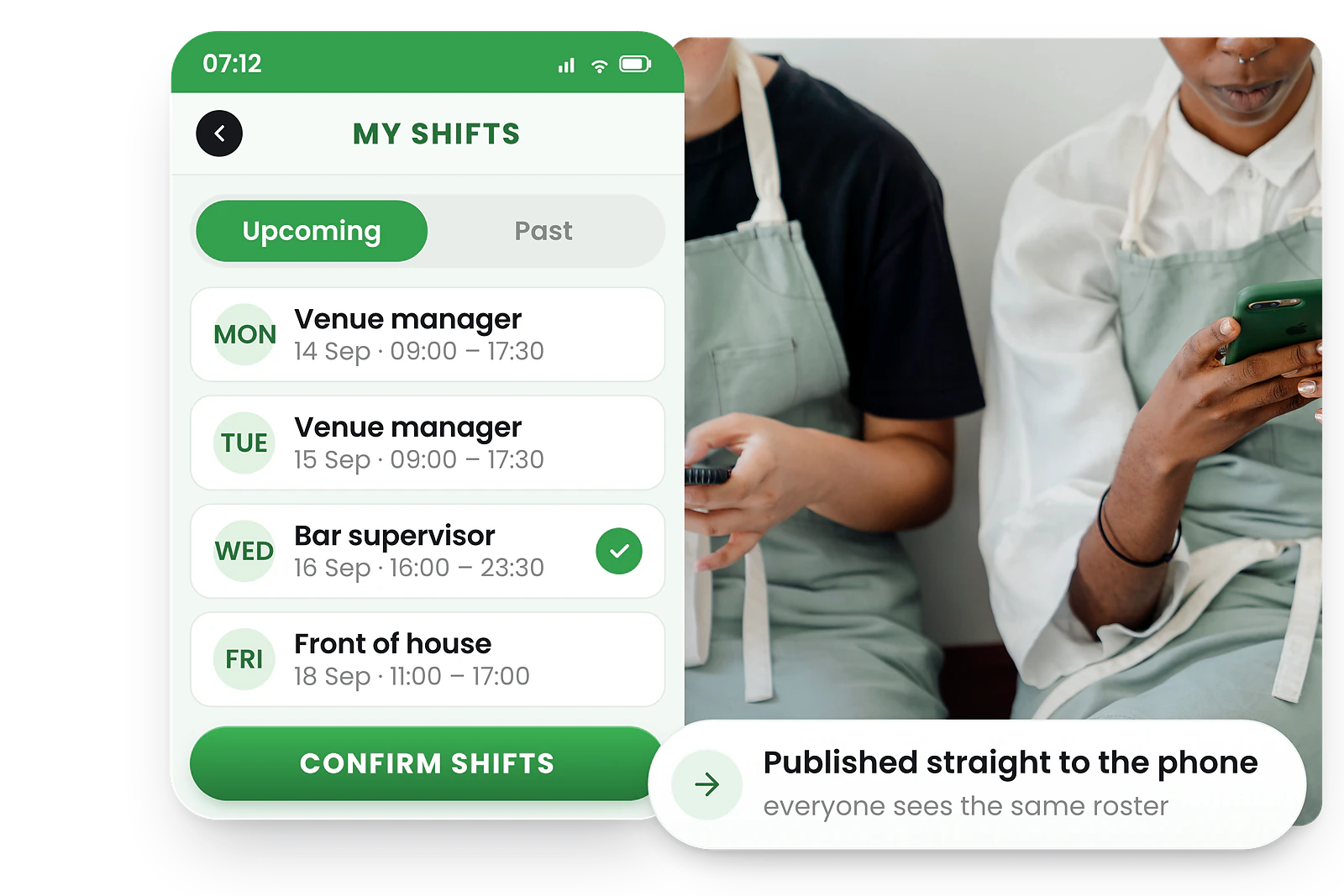 Auto scheduling app on mobile device