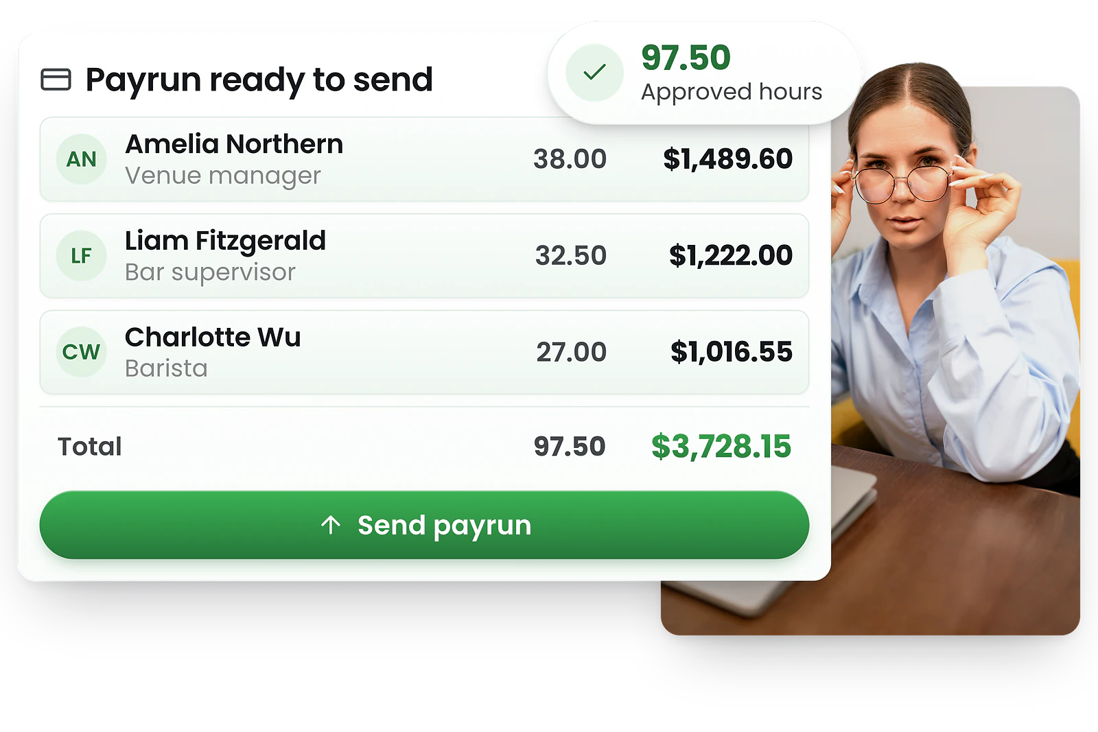 RosterElf Payroll - One-click Xero & MYOB export