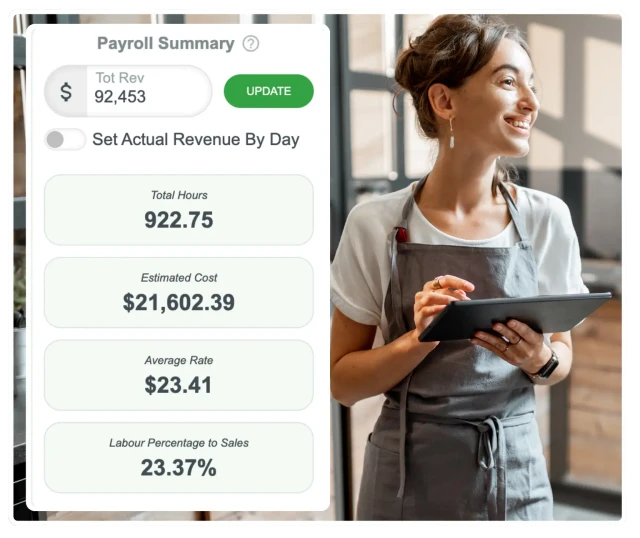 Manager reviewing workforce analytics on dashboard