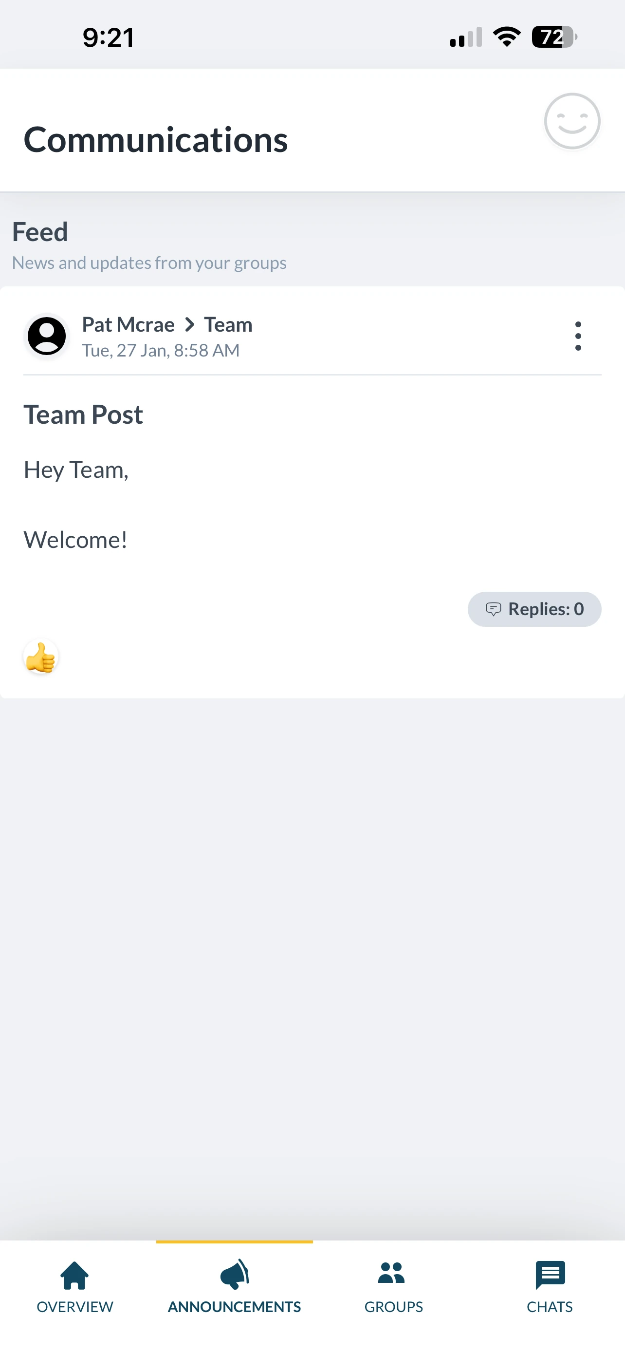Tanda app communications feed