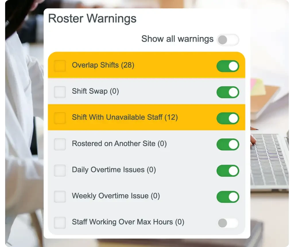 Attendance pattern tracking for hospitality