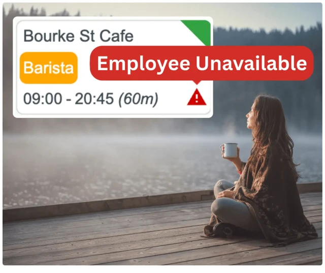 Manager reviewing rostering reports on tablet