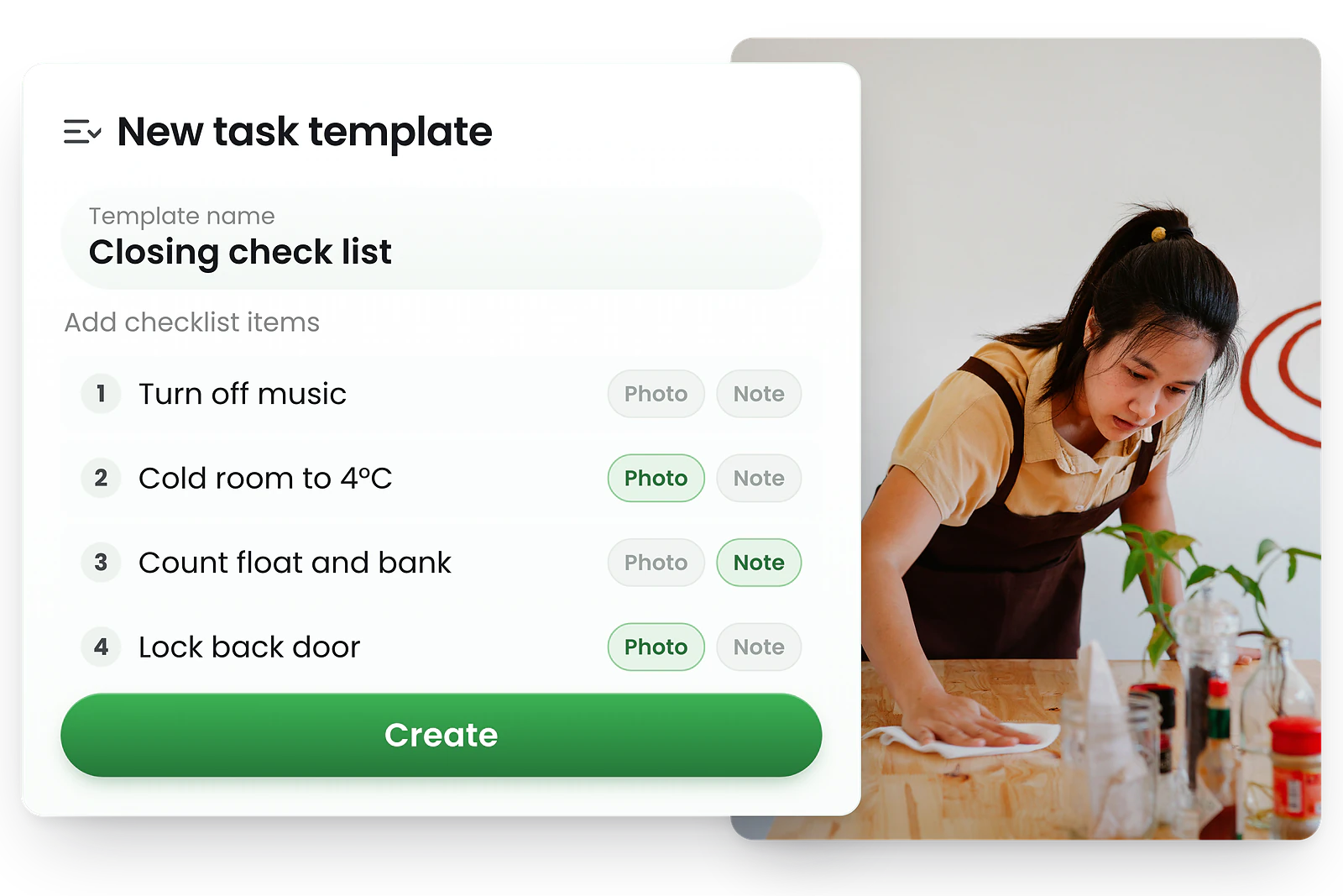 Building a reusable shift task checklist template in RosterElf