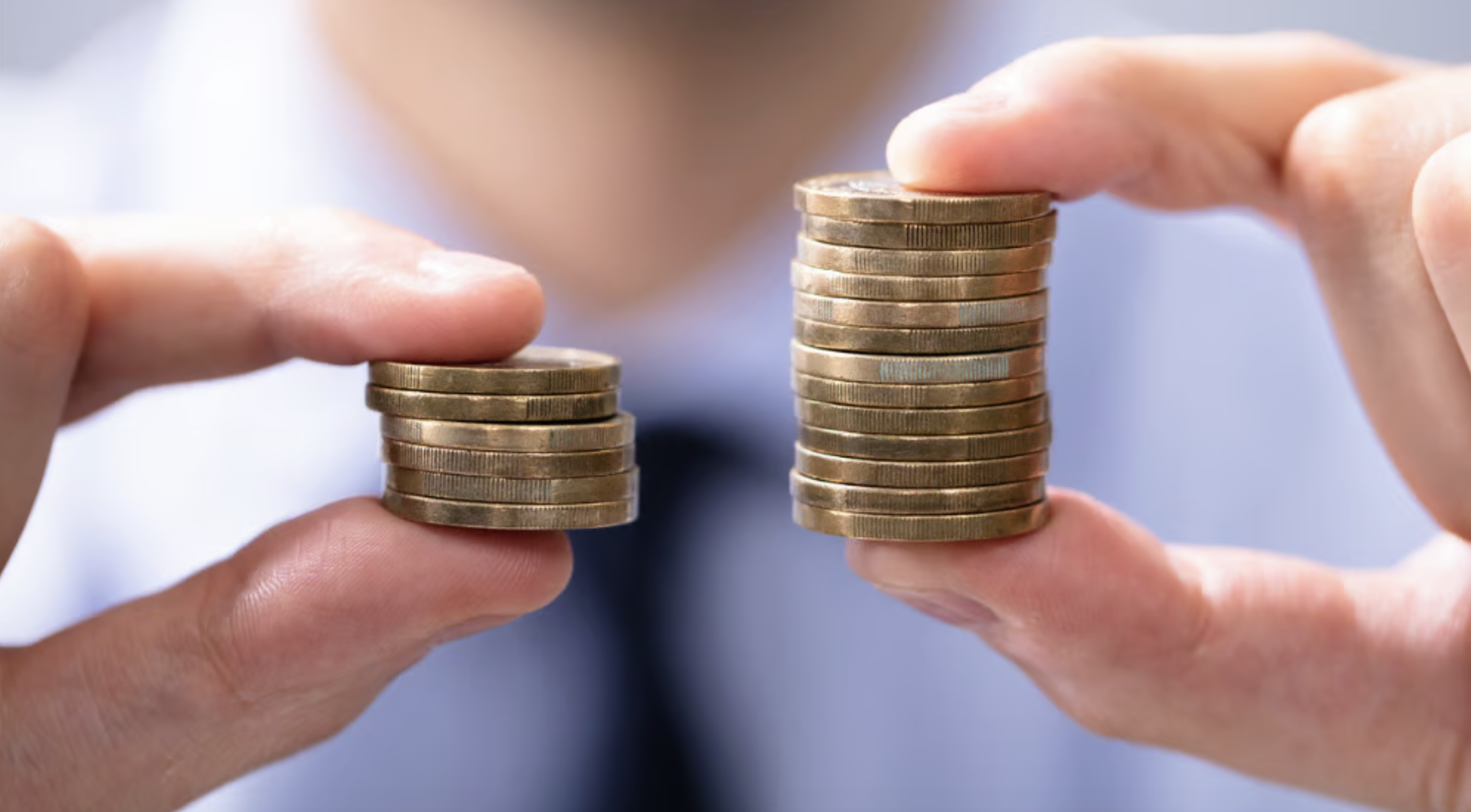 Australian coins showing wage comparison concept