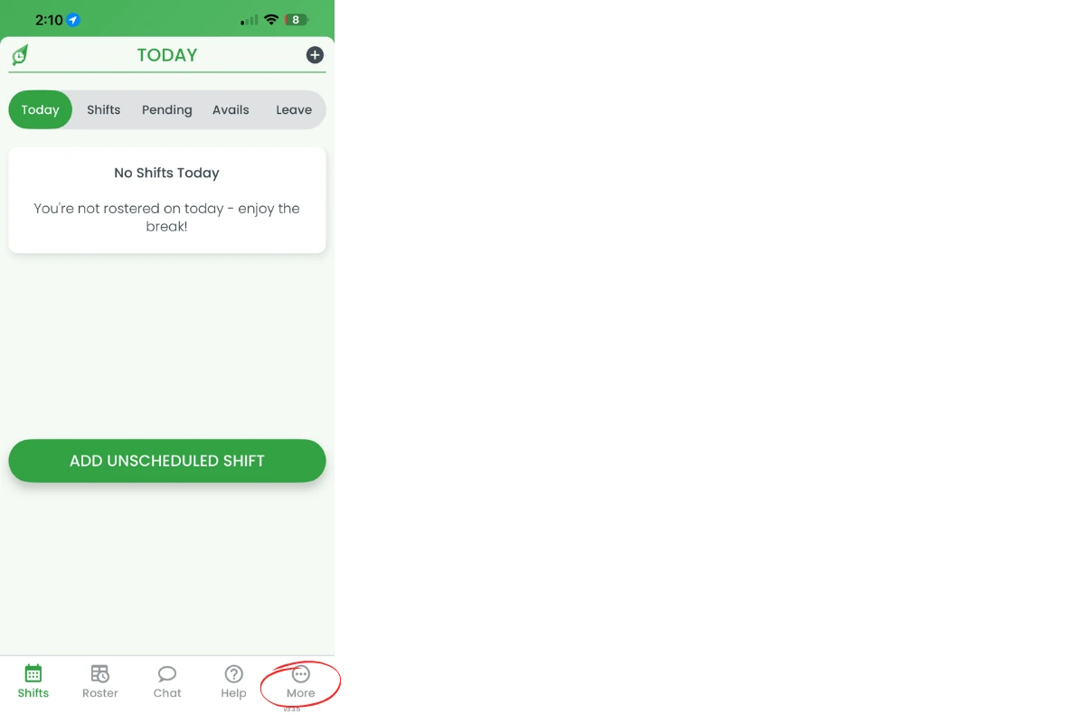 More menu button