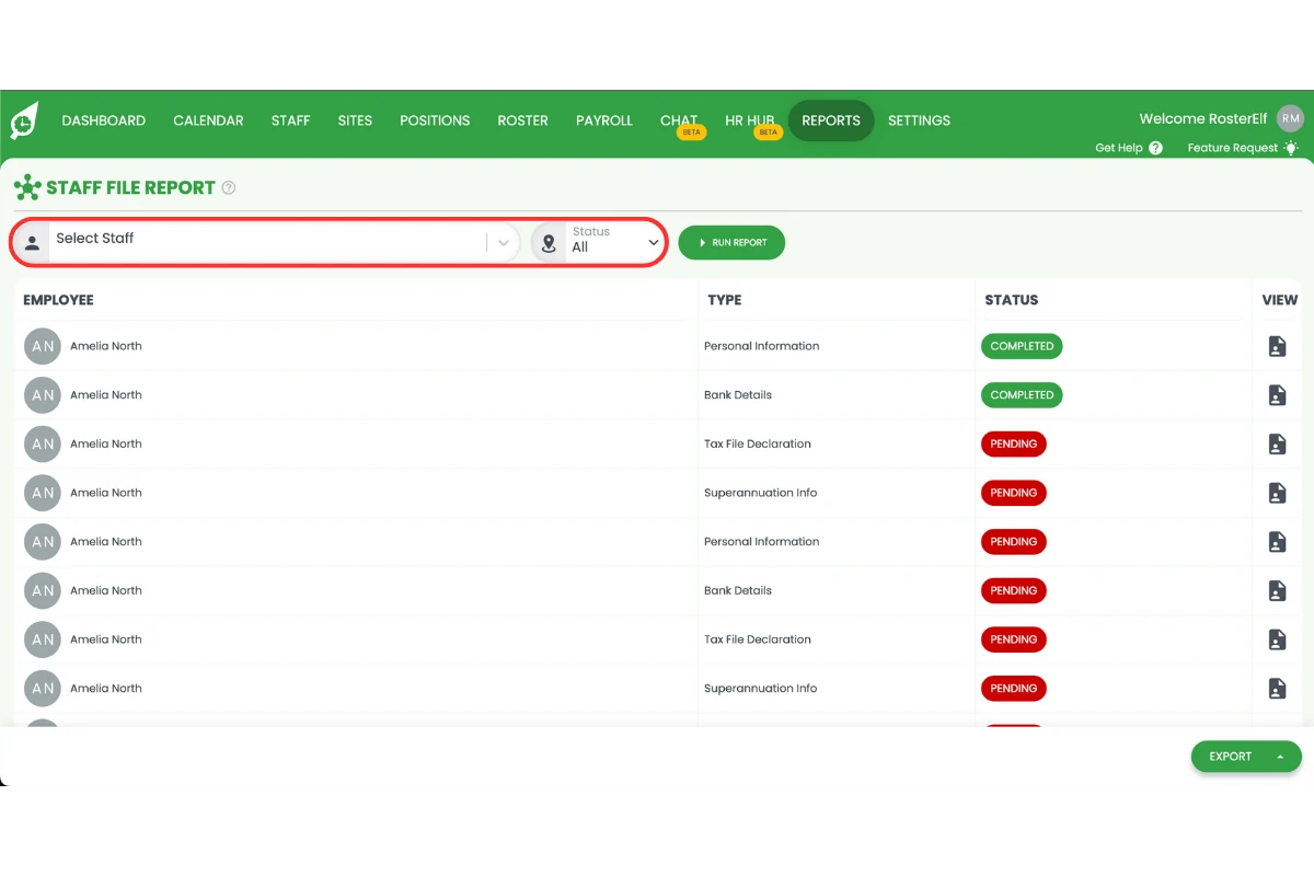 Report filters