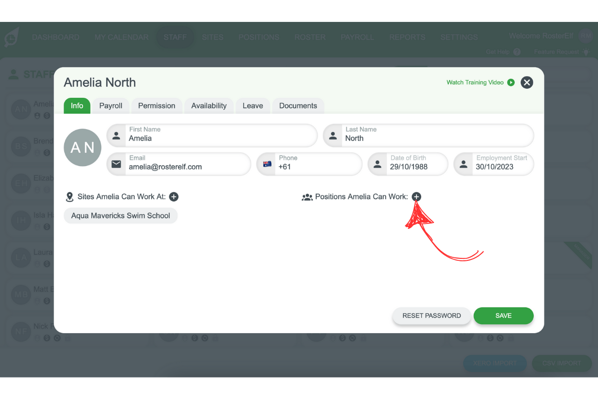 Screenshot highlighting the Positions Can Work (+) button