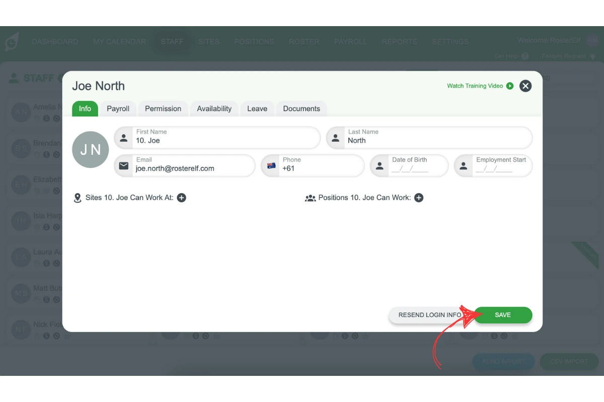 Screenshot highlighting the Save button or option