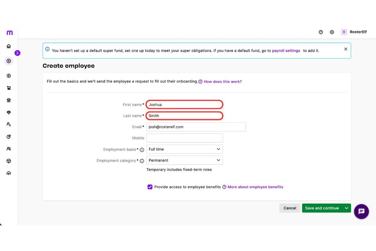 Ensuring staff name formatting matches between RosterElf and MYOB
