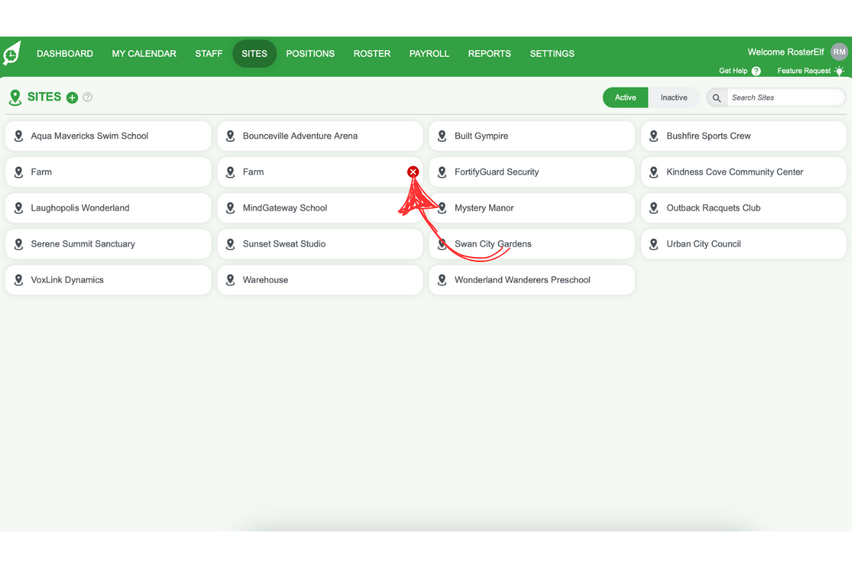 Screenshot illustrating how to deactivate a reactivated site
