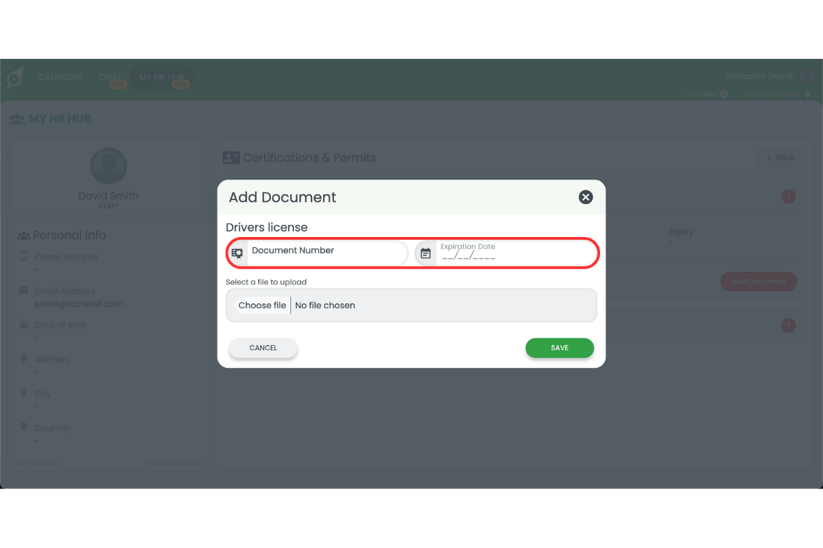 Document details fields