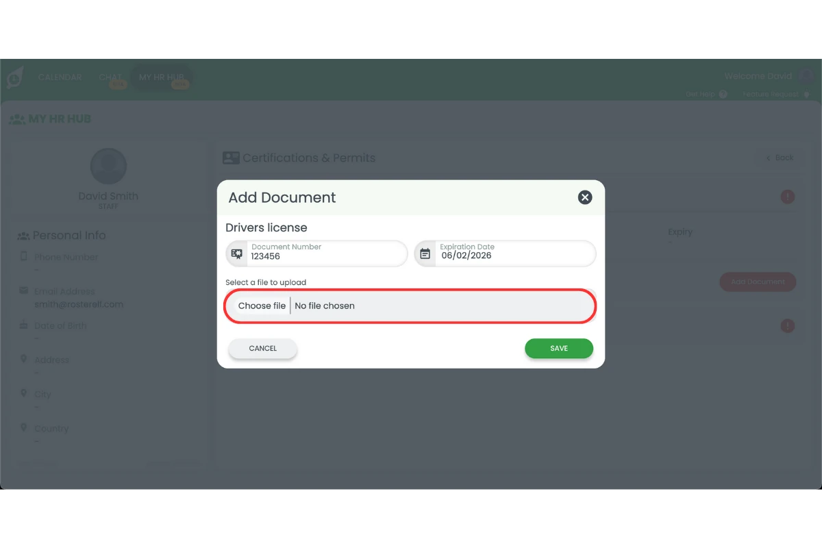 Choose File button