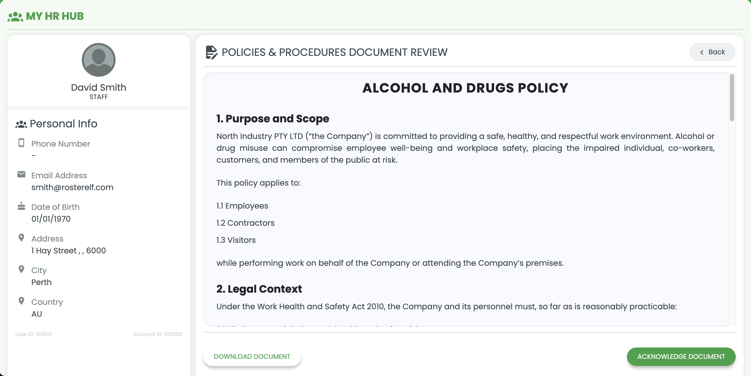 Policy document viewer