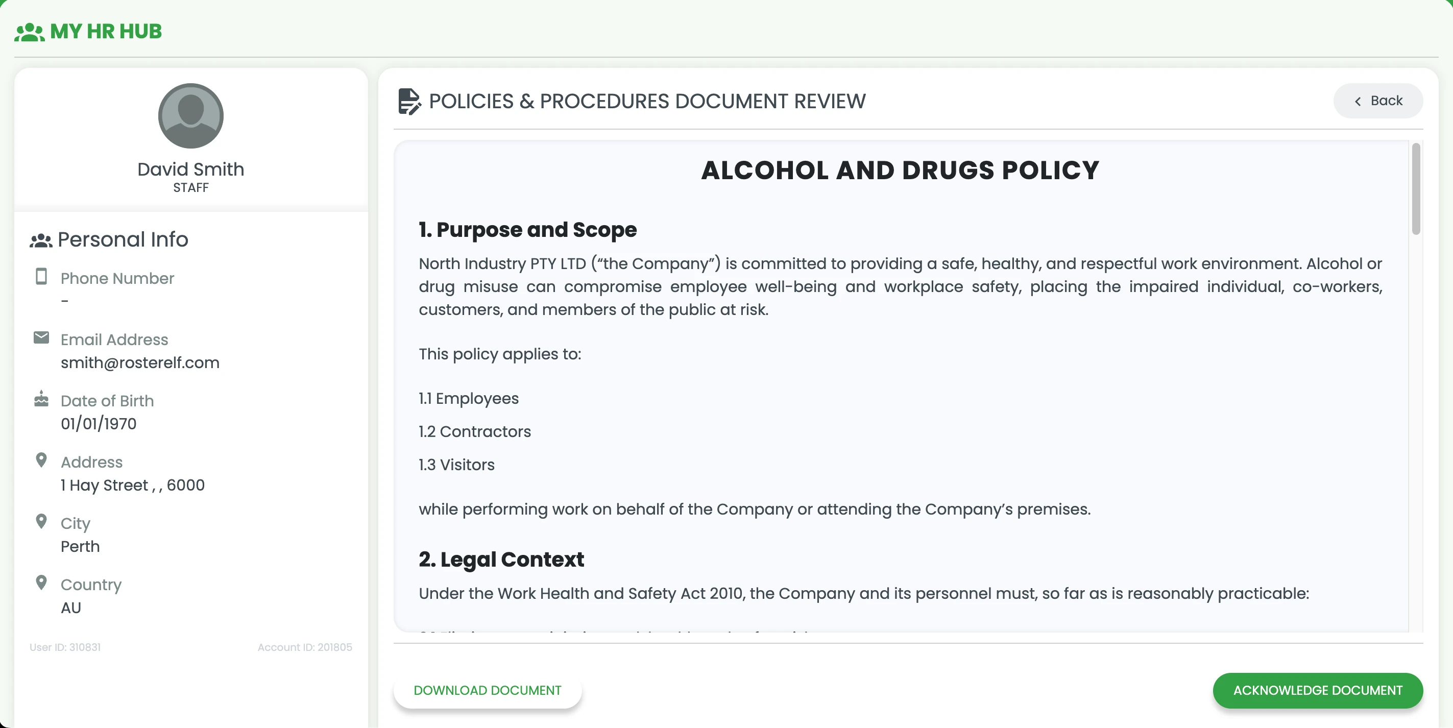 Policy document viewer