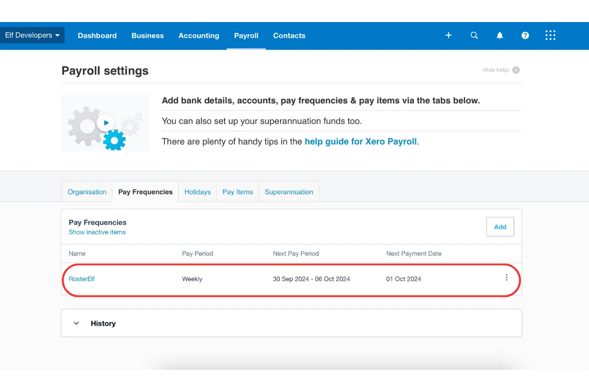 Create Payroll Calendar in Xero