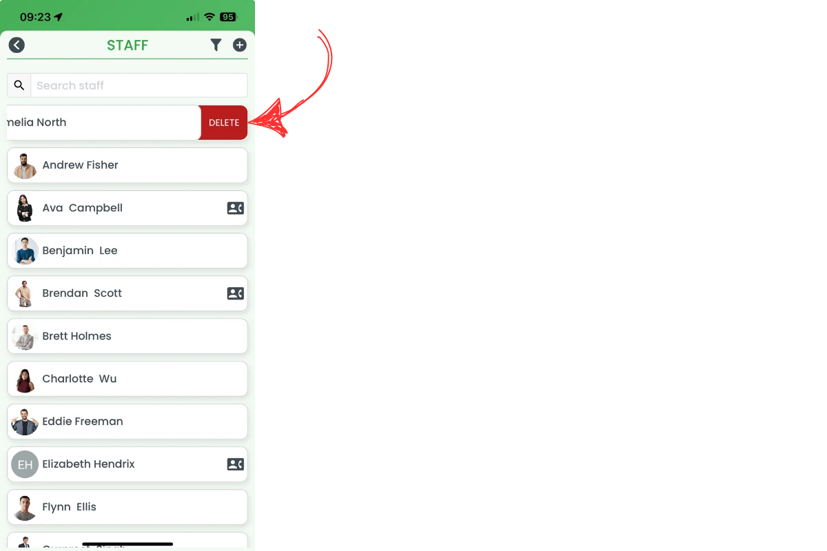 Screenshot showing the Delete button