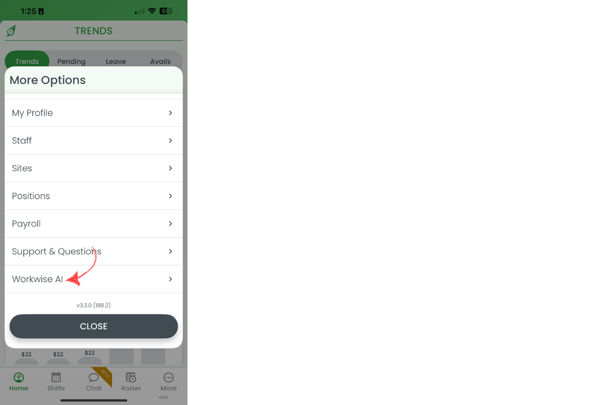 WorkWise AI menu option