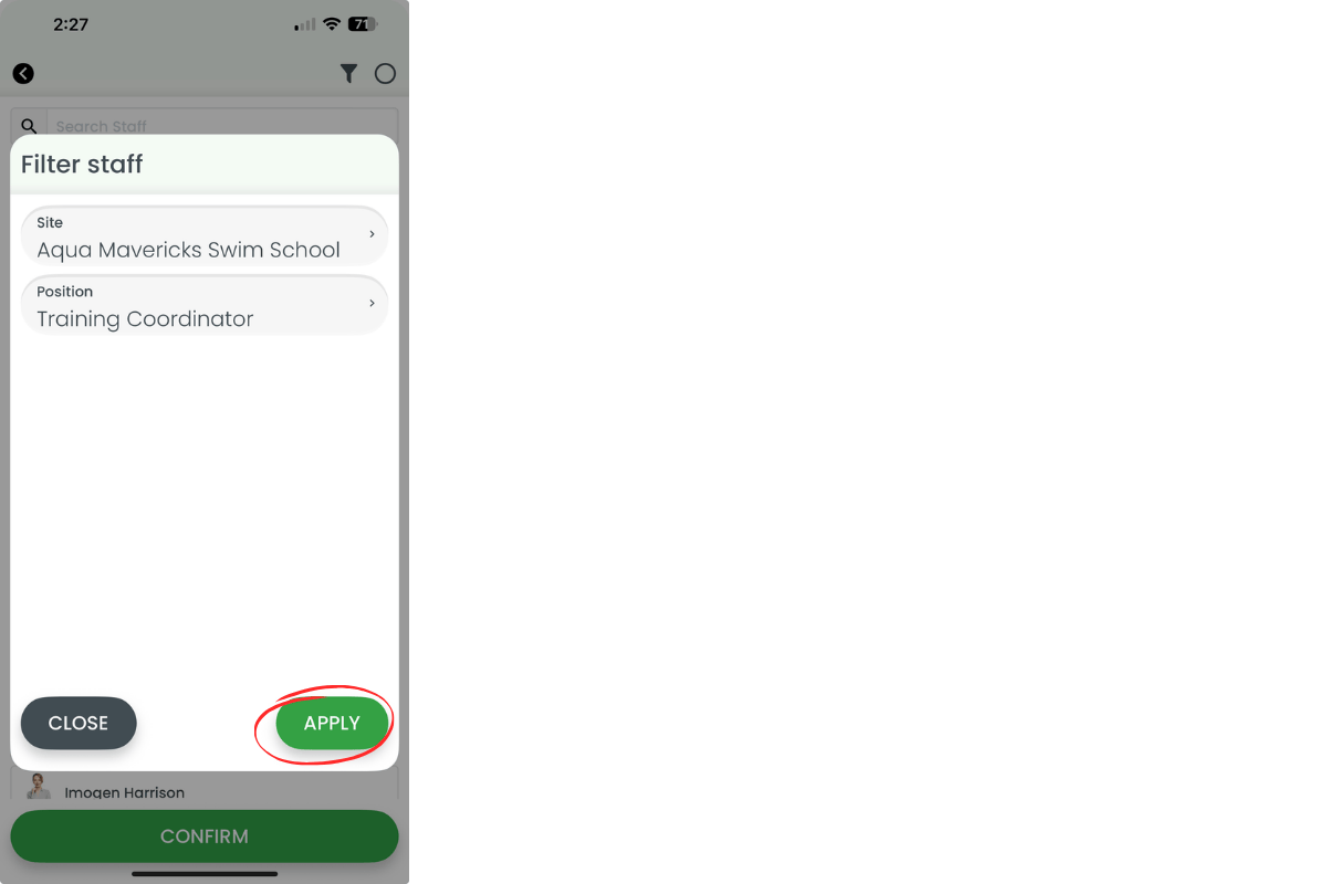 Apply button highlighted