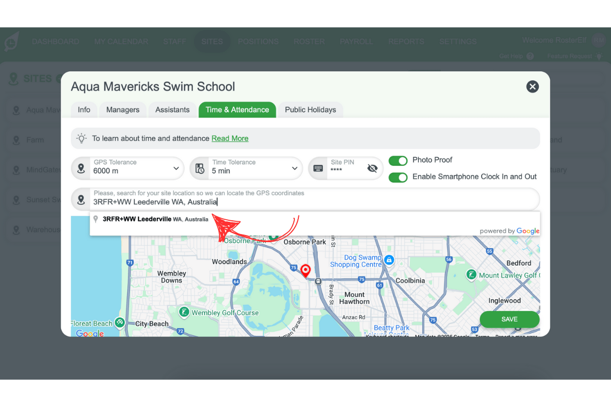 Screenshot from RosterElf showing the interface step