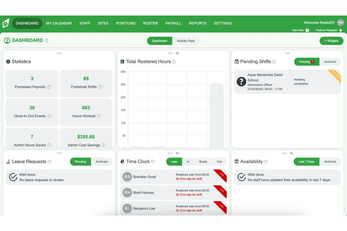 Screenshot of navigating to the Dashboard from the account\'s main menu