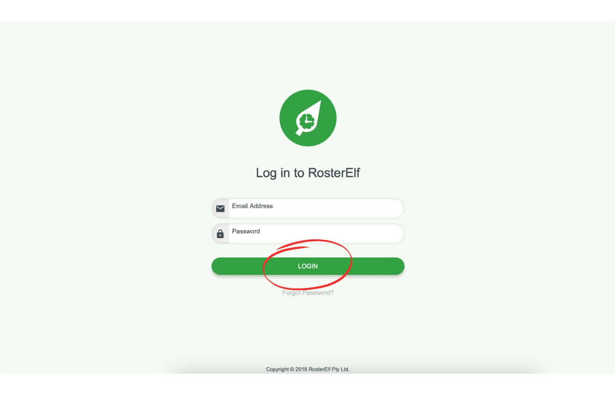 Screenshot of the Xero login page