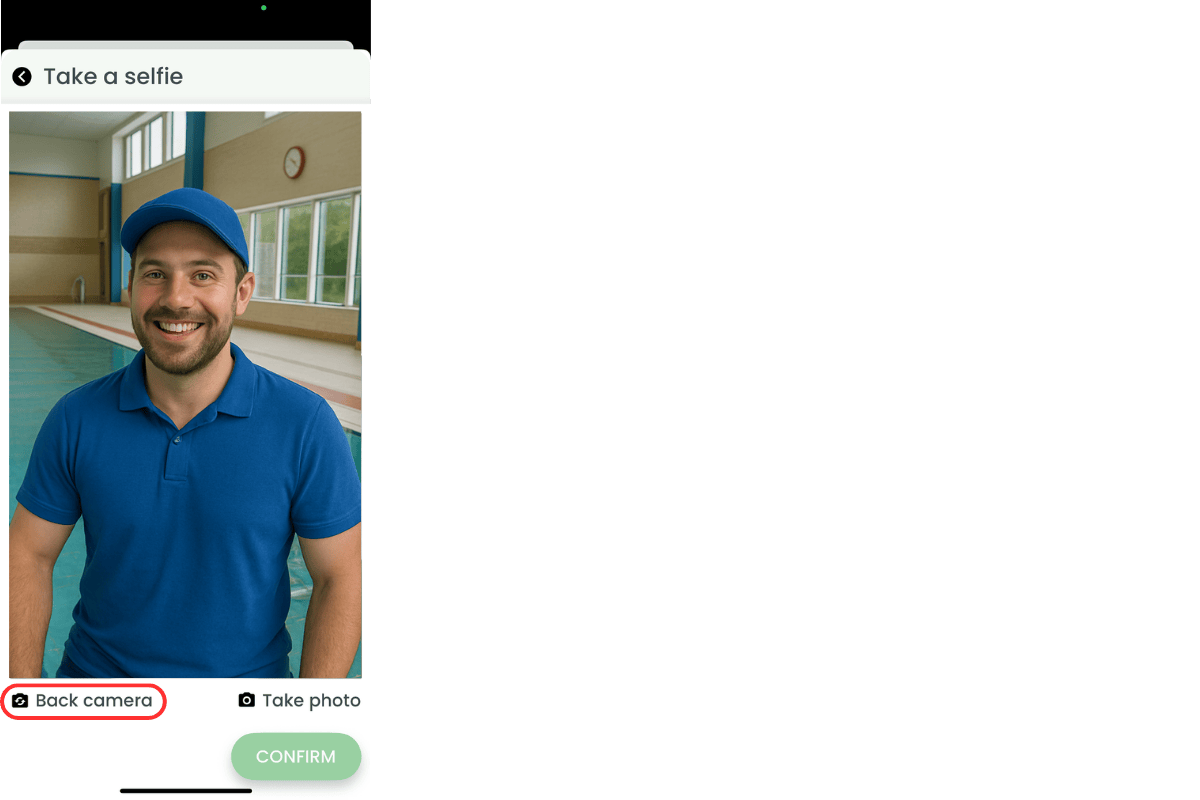 Back camera option button