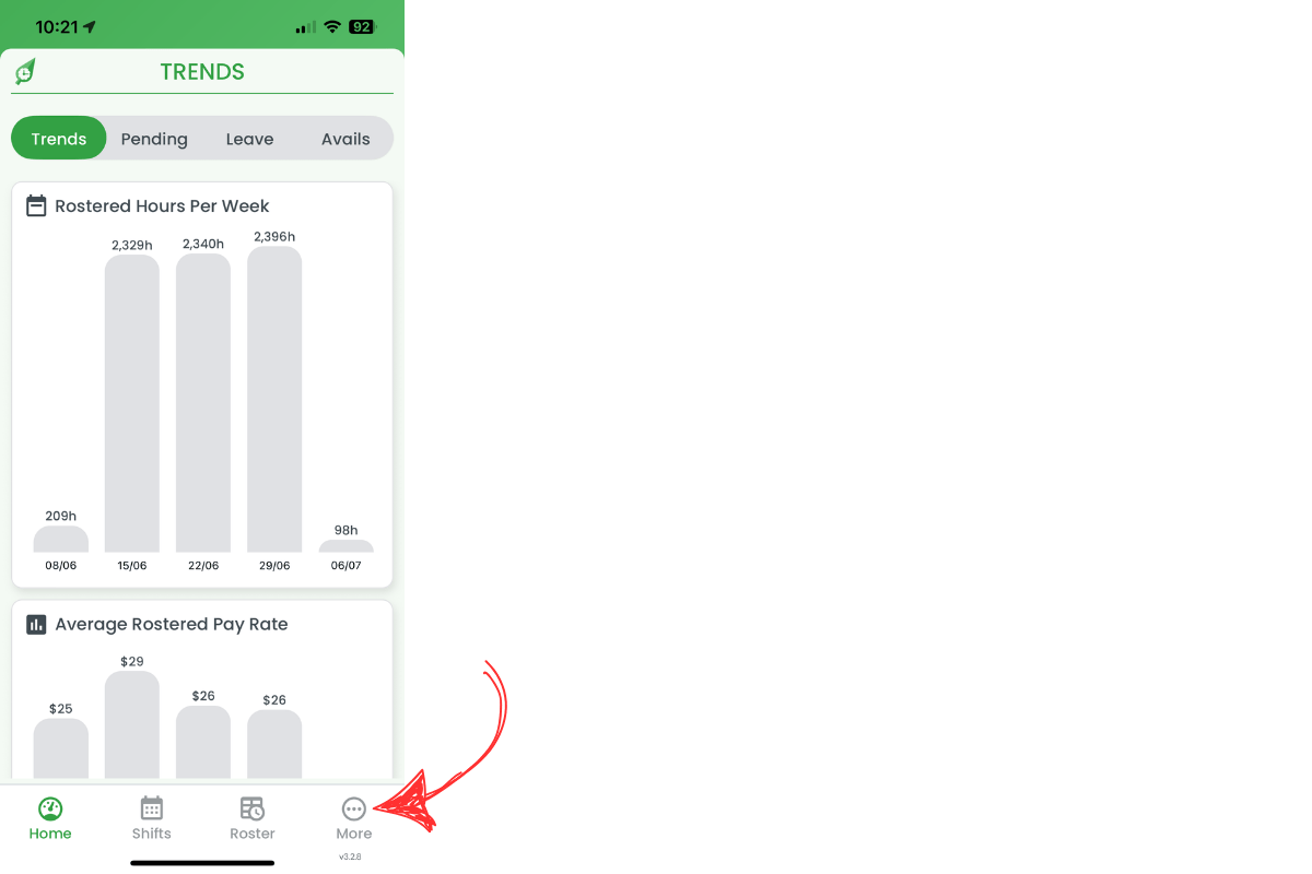 More icon in bottom navigation