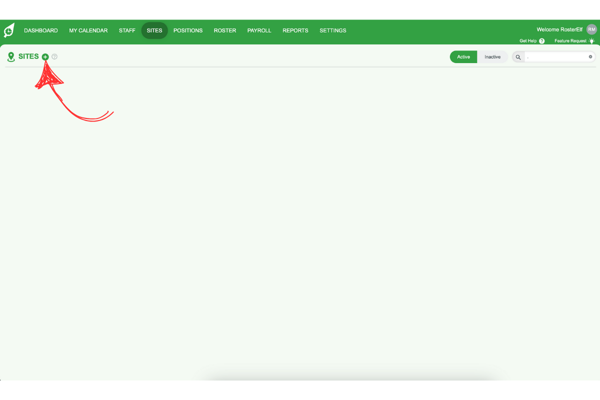 Screenshot of adding a new site named after a department