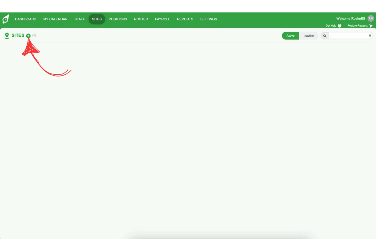 Screenshot of adding a new site named after a department