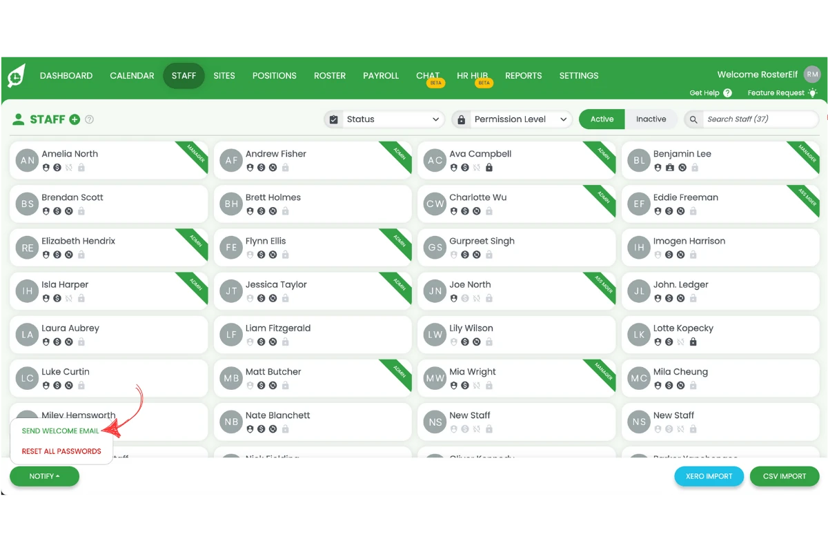 Send welcome email option