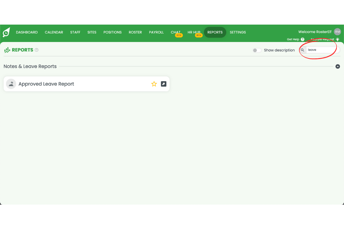 Screenshot from RosterElf showing the interface step