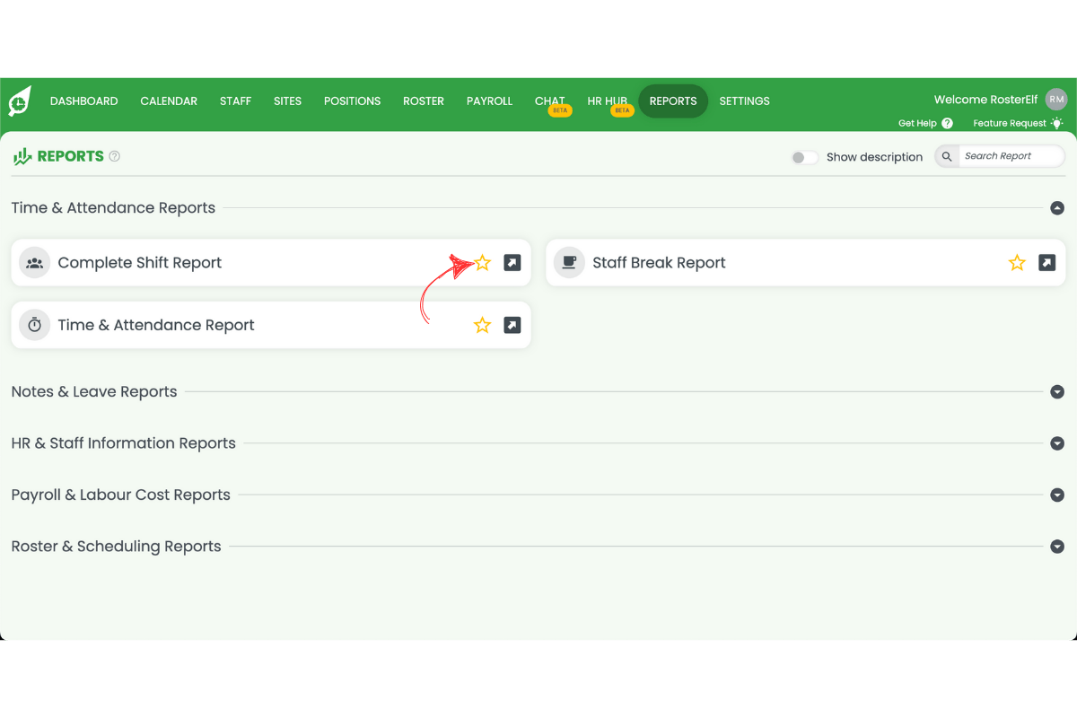 Screenshot from RosterElf showing the interface step