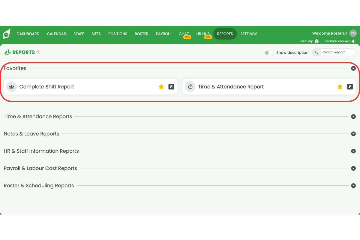 Screenshot from RosterElf showing the interface step