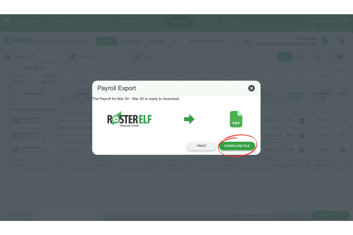 Screenshot illustrating the Download File option
