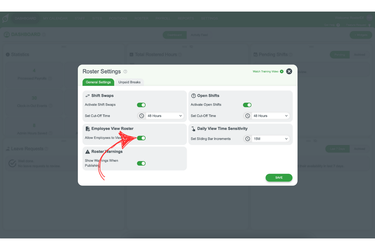 RosterElf - Employee Roster View permissions