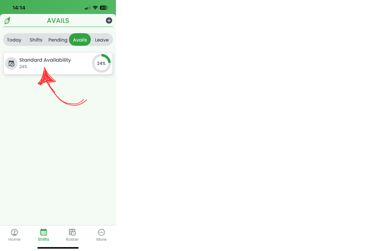 Standard Availability option in Avails screen